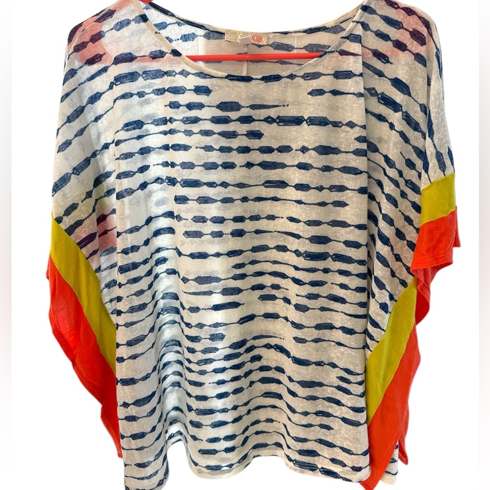 Colorful Striped Poncho Top